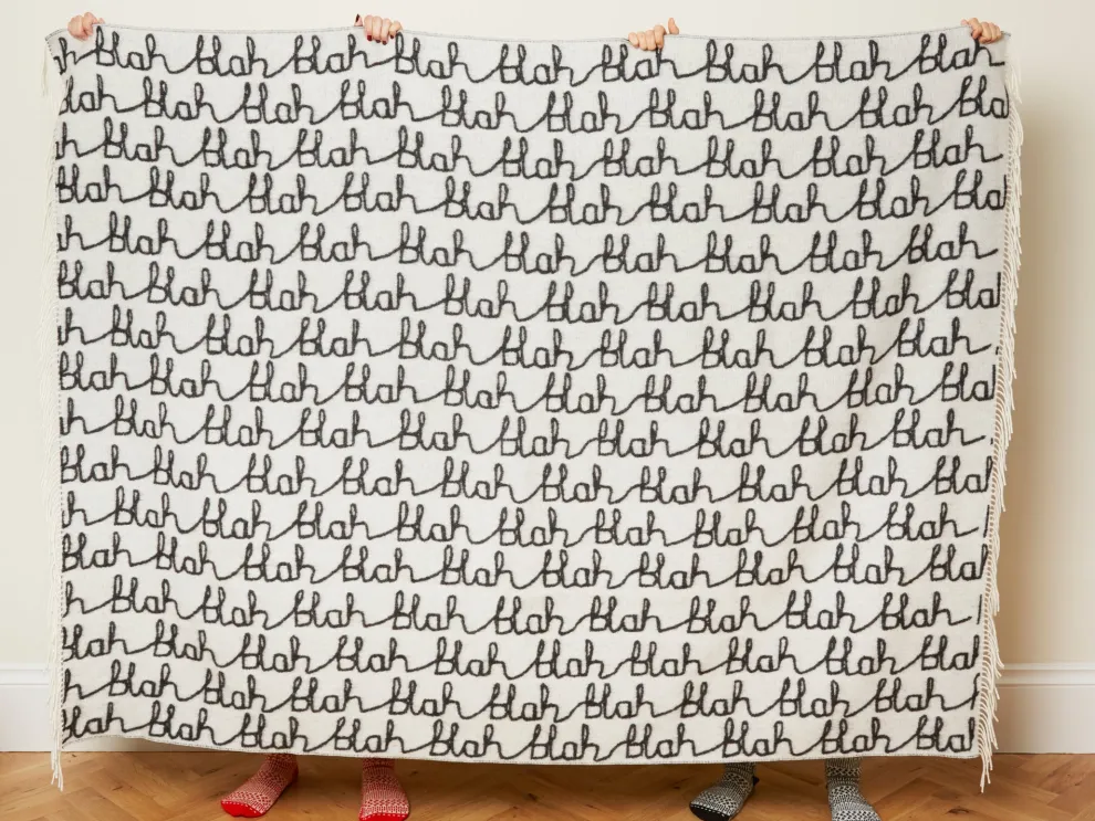 Blah Blah Lambswool Throw