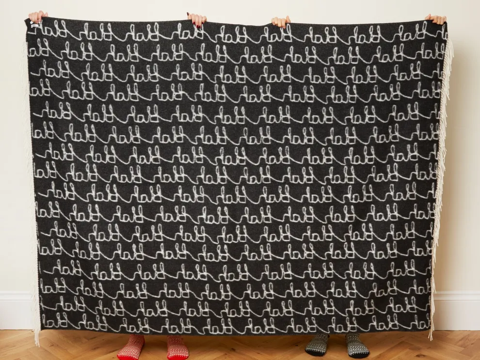Blah Blah Lambswool Throw