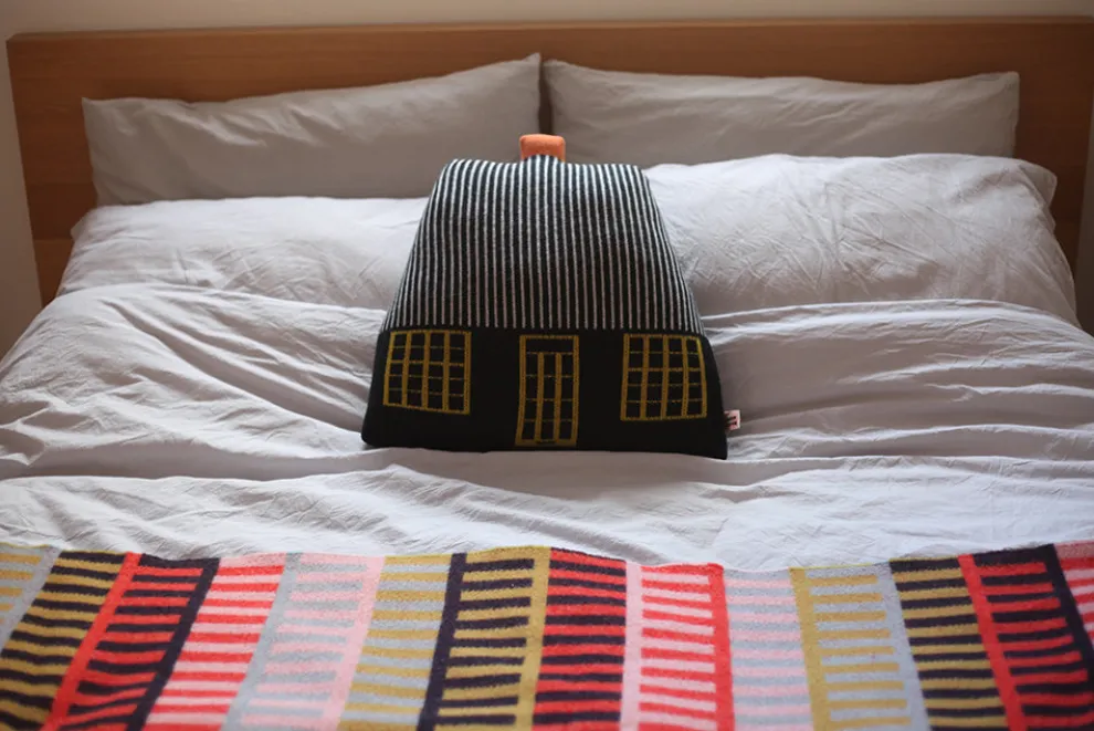 Cottage Shaped Cushion - Black