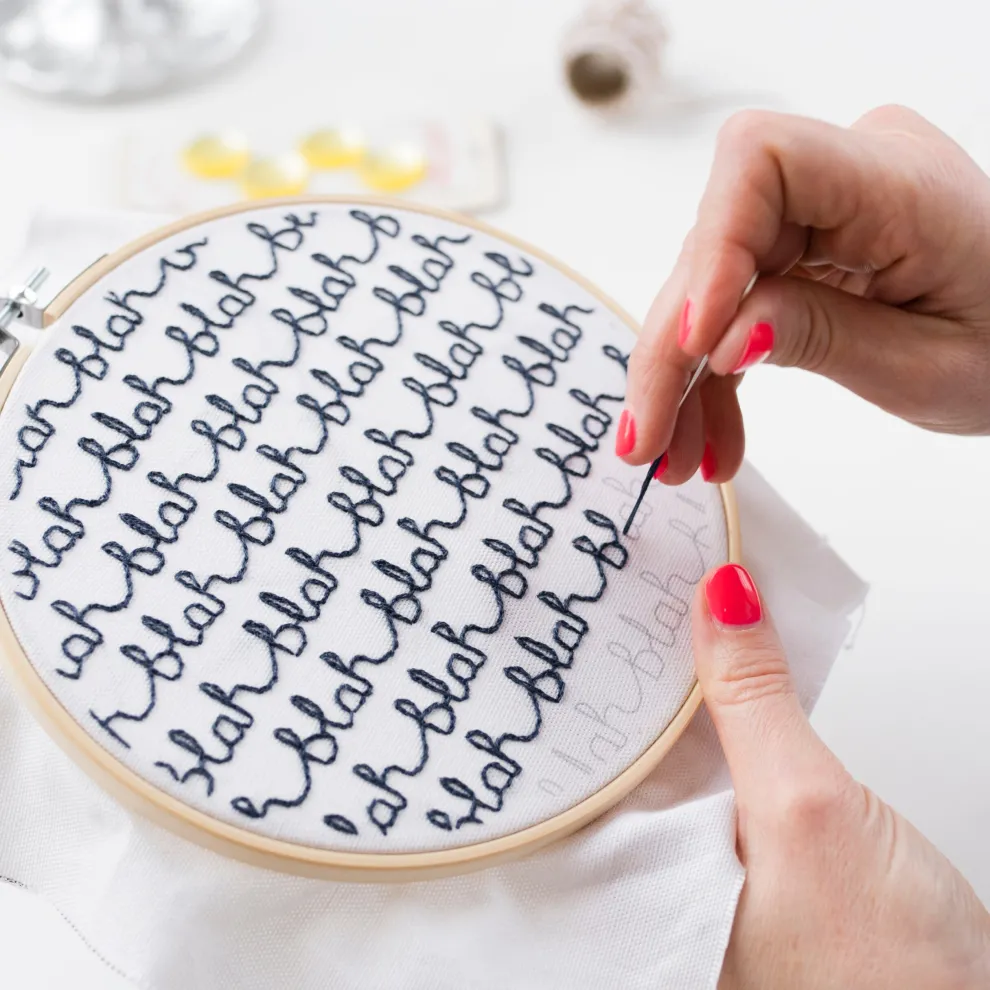 Cotton Clara Blah Blah Embroidery Kit