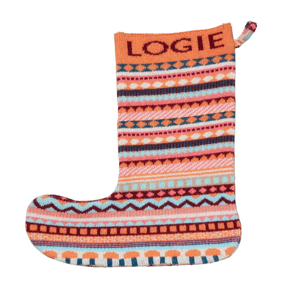 Bespoke Knitted Christmas Stocking - Orange