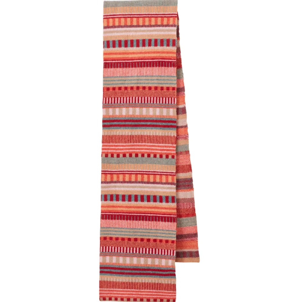 Static Stripe Scarf - Dubonnet