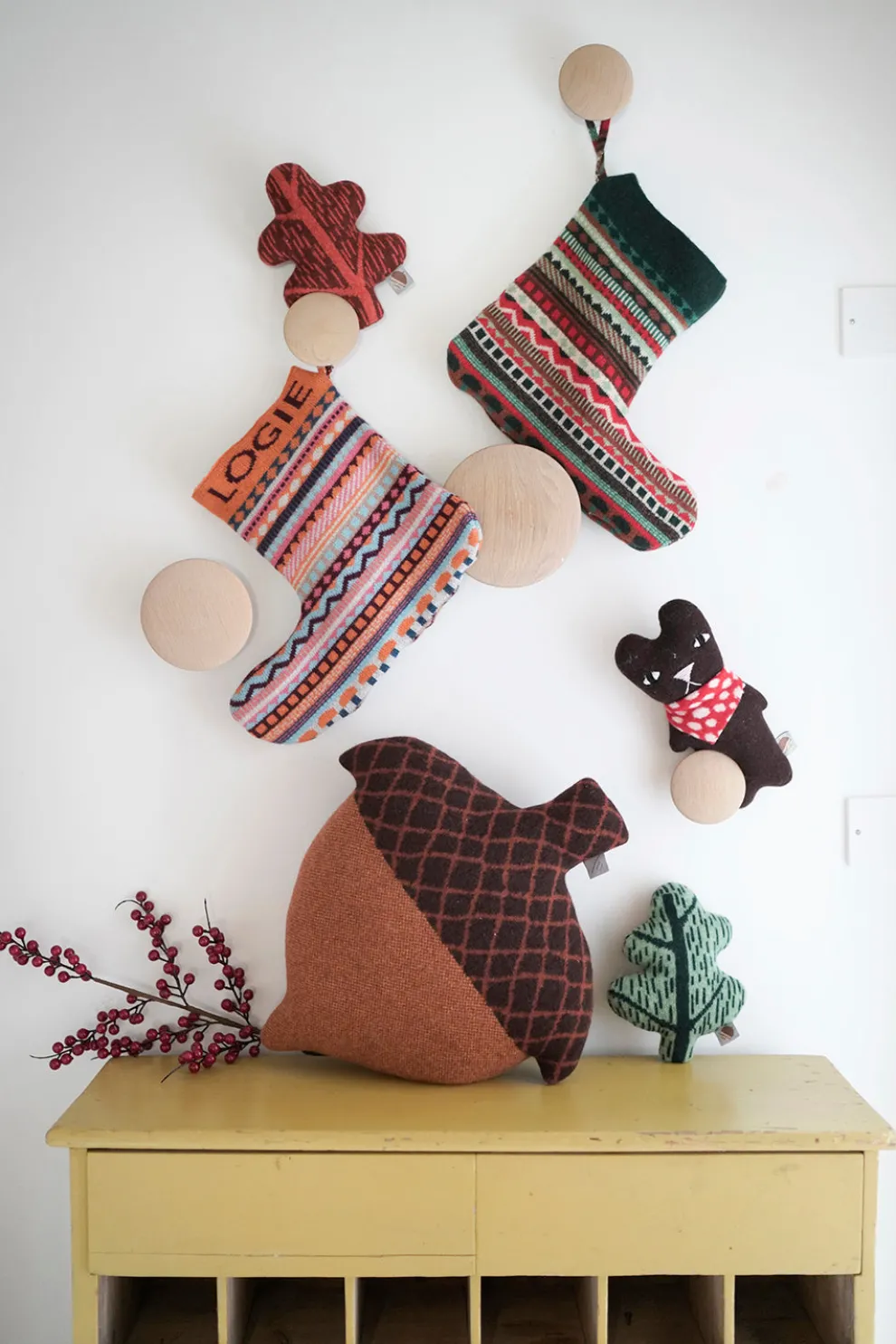 Bespoke Knitted Christmas Stocking - Green