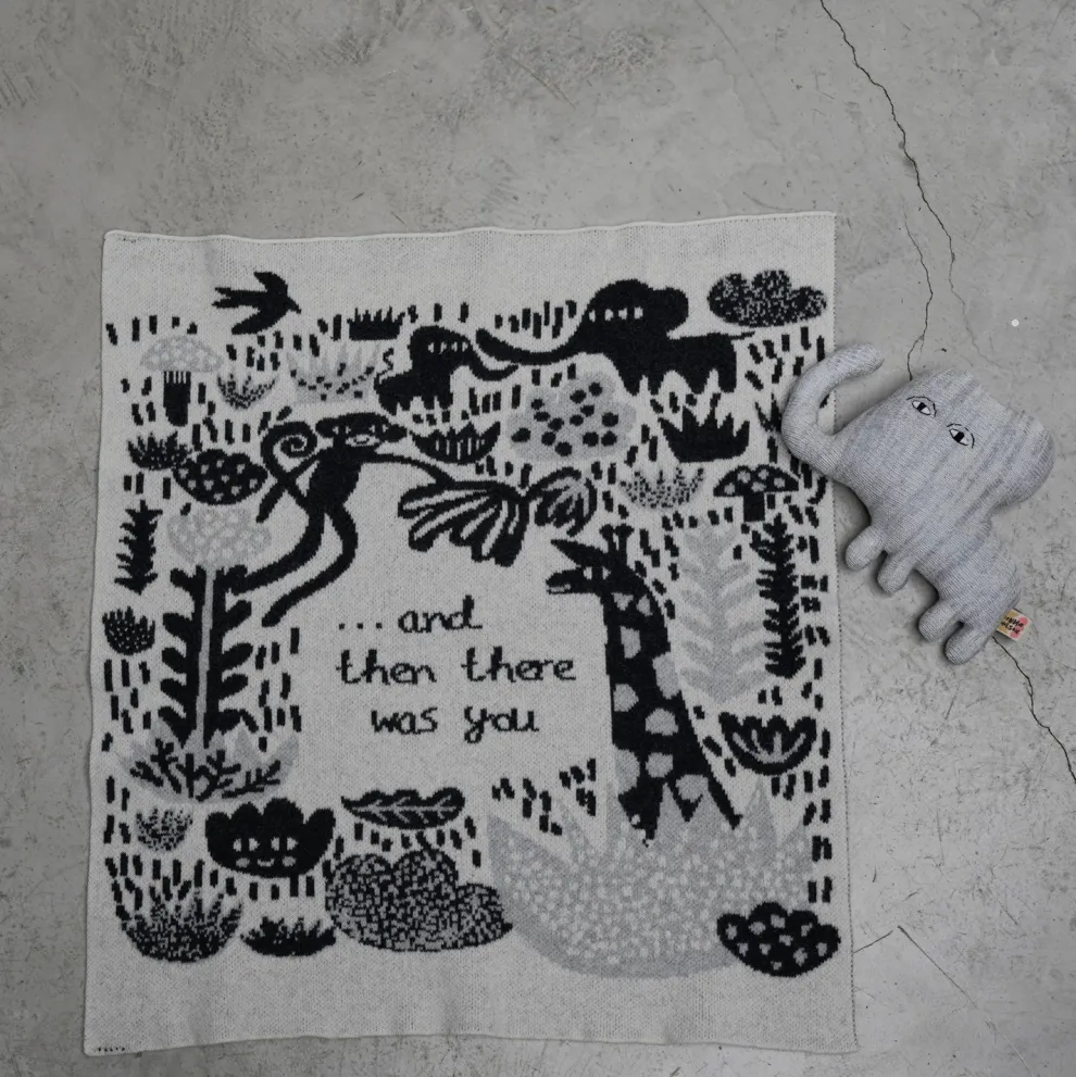 Menagerie Baby Blanket - Ecru