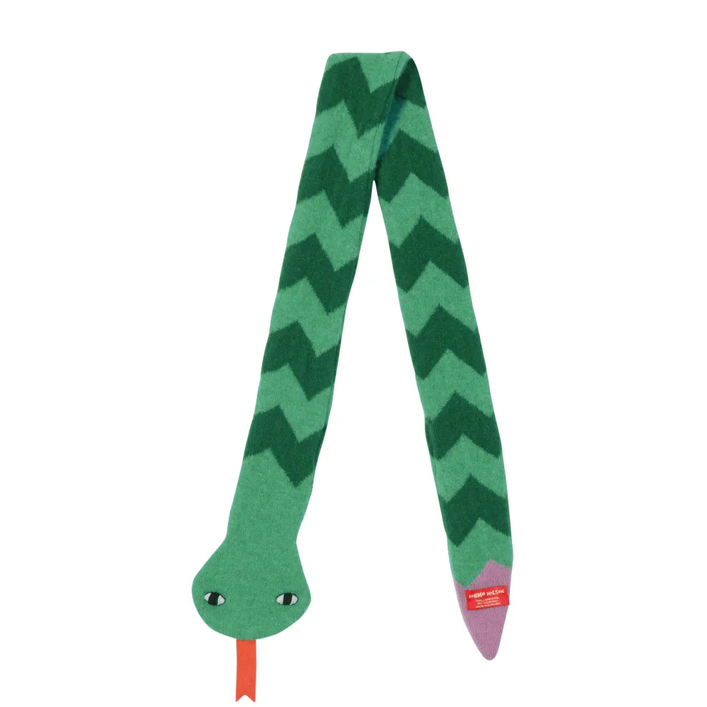 Snake Scarf - Green/Pink