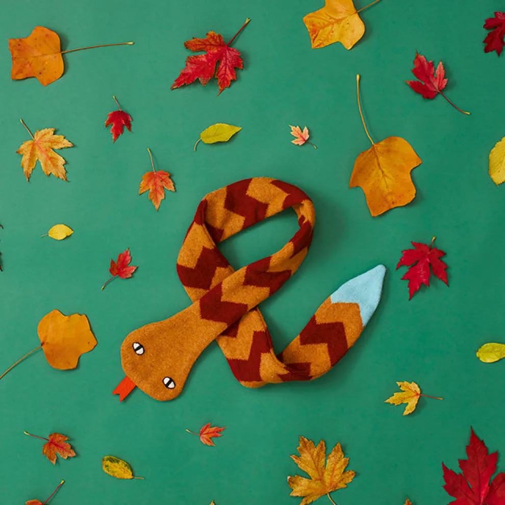 Snake Scarf - Gold/Rust