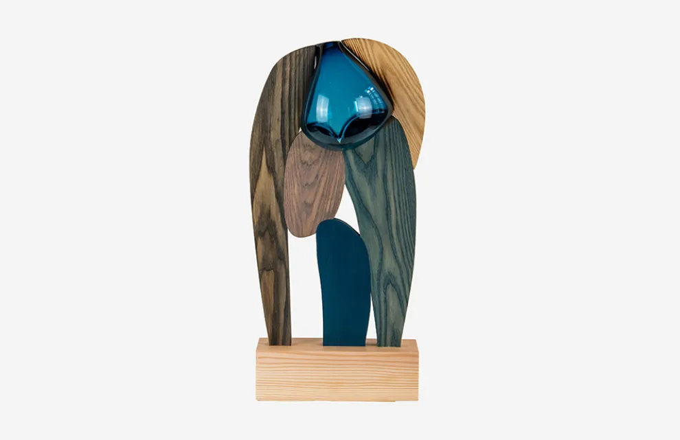 Abstract Assembly Sculpture - Midnight Blue