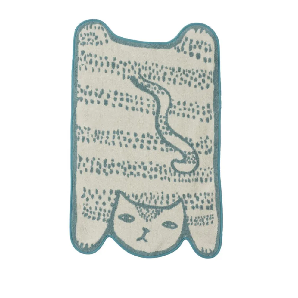 Blue Cat Bath Mat