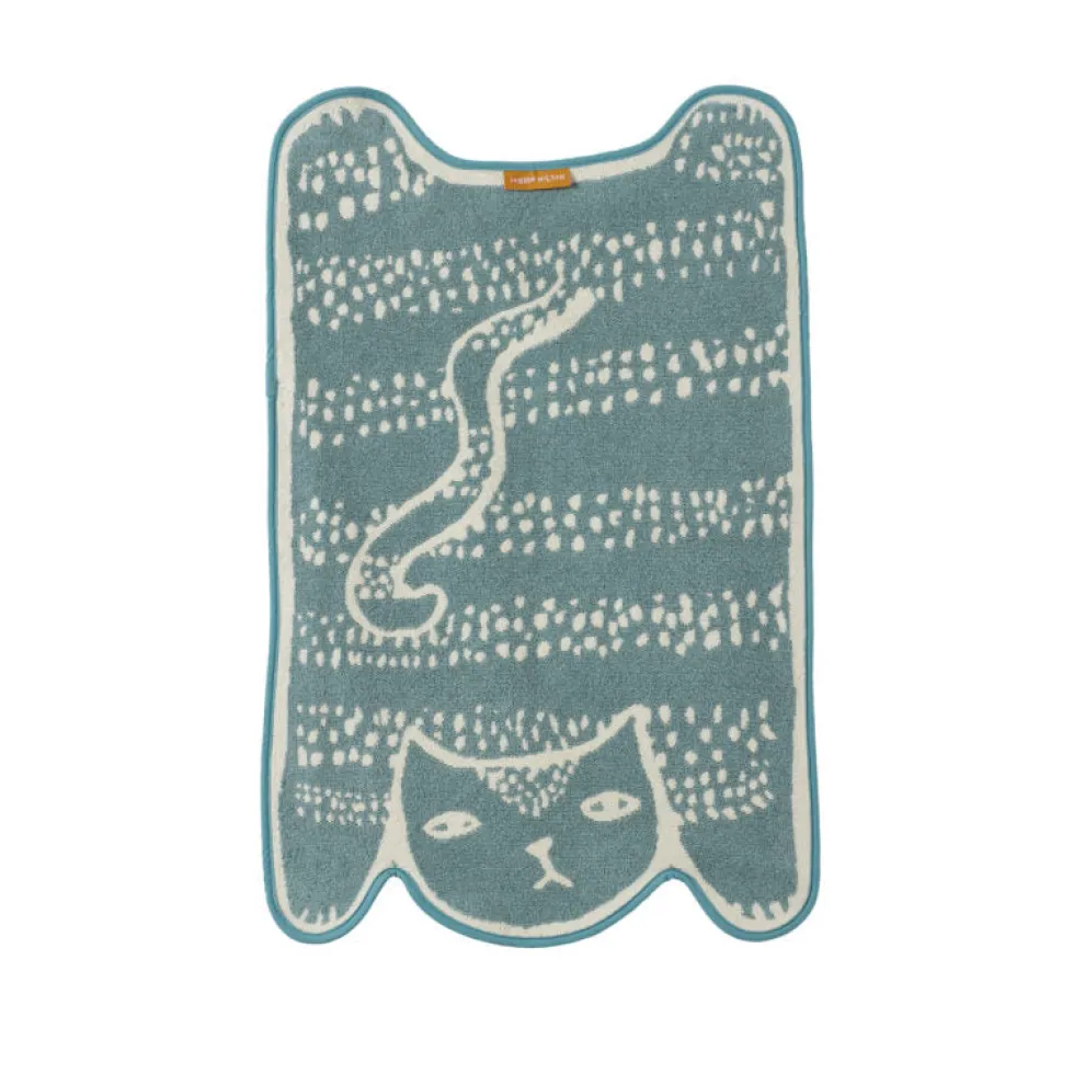 Blue Cat Bath Mat