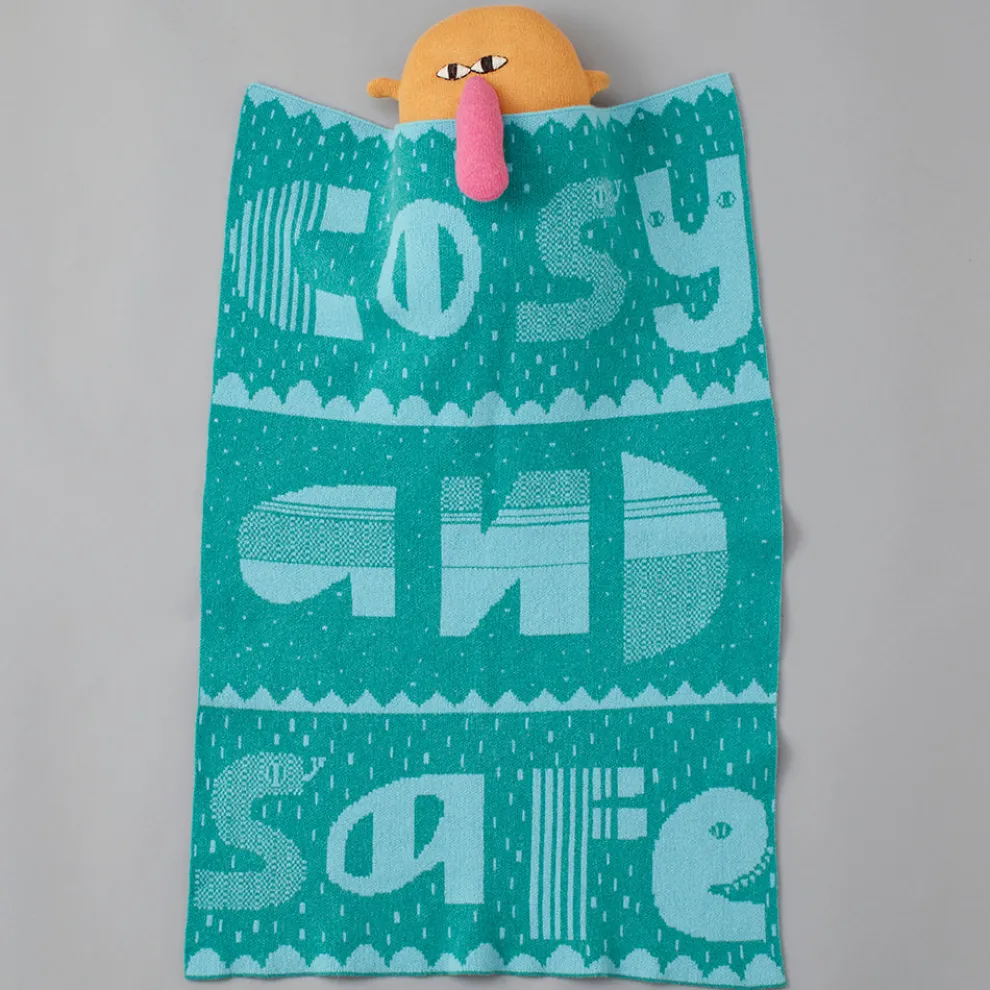 Cosy and Safe Mini Blanket - Blue & Green