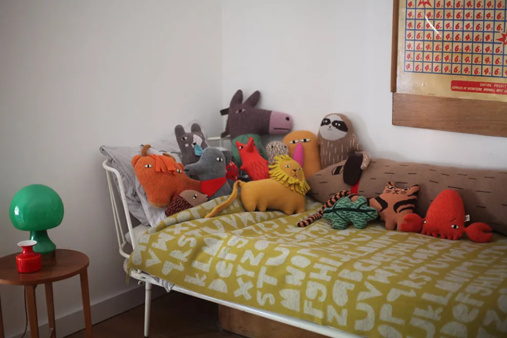 Alphabet Lambswool Throw - Yellow